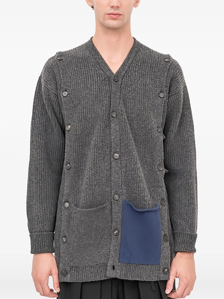 Setchu Cardigan à Poches Contrastantes - Gris 