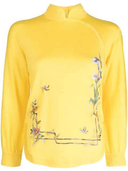  Shiatzy Chen Pull Renascent Collection à Fleurs - Jaune 