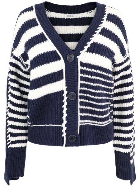  Simkhai Cardigan Adara à Rayures - Bleu 