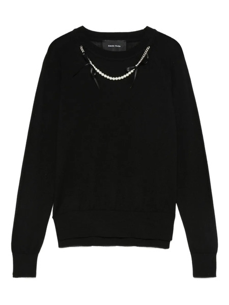  Simone Rocha Pull à Ornements De Perles - Noir 