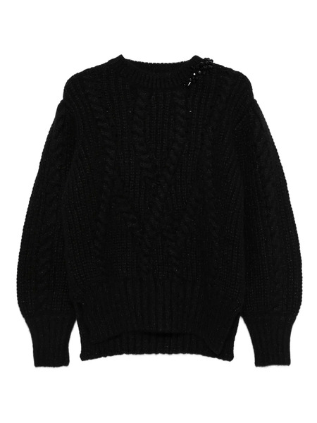  Simone Rocha Pull En Maille Torsadée - Noir 