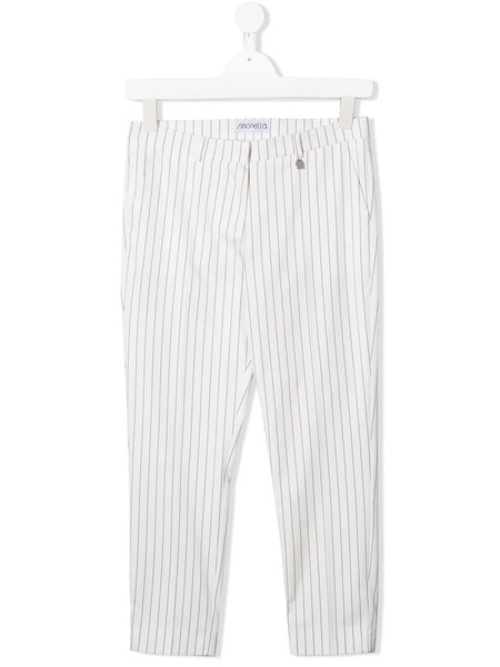  Simonetta Pantalon à Rayures - Blanc 