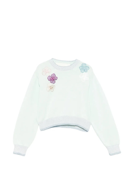  Simonetta Pull à Appliqués Fleurs - Vert 