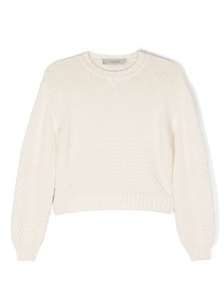  Simonetta Pull En Maille Torsadée - Tons Neutres 