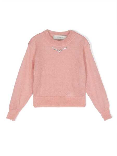  Simonetta Pull Strassé à Logo - Rose 