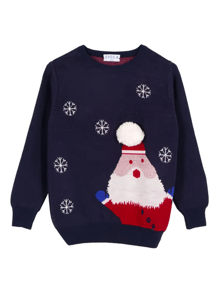  Siola Pull à Motif Santa - Bleu 