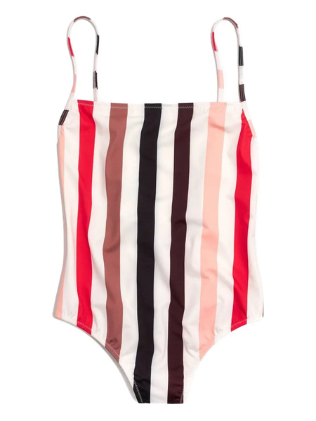  Solid & Striped Maillot De Bain The Chelsea à Rayures - Blanc 