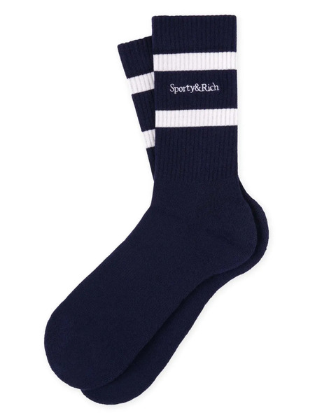  Sporty & Rich Chaussettes à Rayures - Bleu 