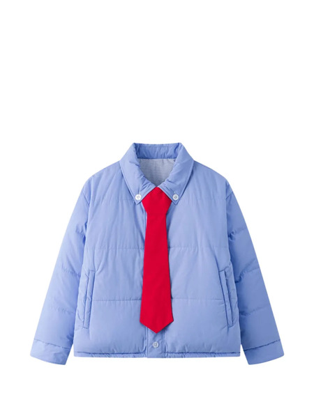  Ssstufff Reversible Pinstripe-pattern Puffer Jacket - Bleu 
