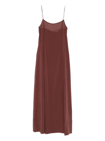  St. Agni Robe Longue à Bretelles Transparentes - Marron 