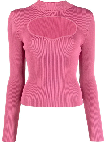  Staud Pull En Maille à Design Nervuré - Rose 