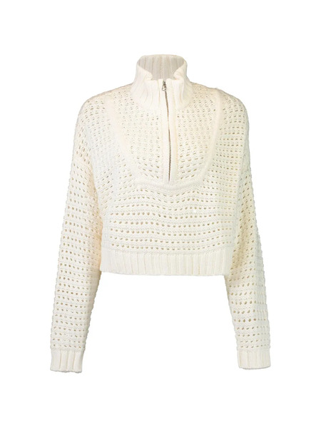 Staud Pull Hampton En Maille Ajourée - Blanc 