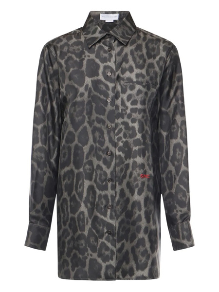  Stella Mccartney Chemise En Soie à Imprimé Léopard - Gris 