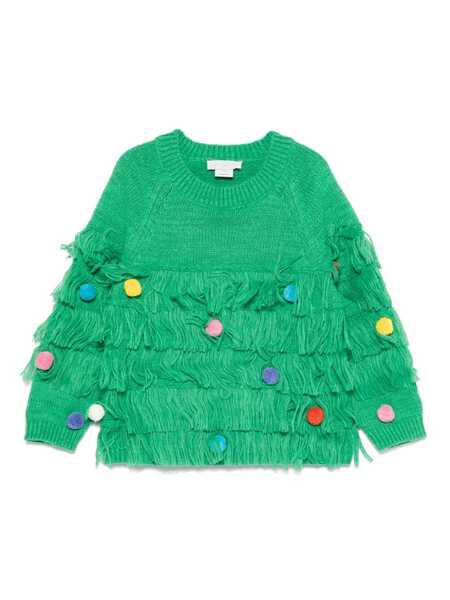  Stella Mccartney Kids Pull à Détail De Pompon - Vert 