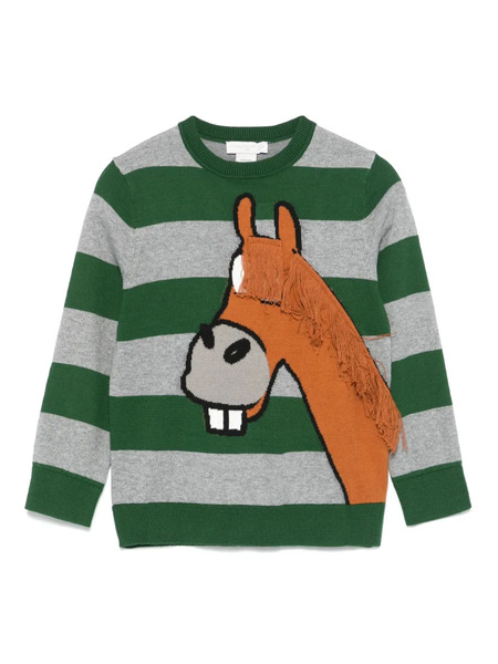  Stella Mccartney Kids Pull à Rayures - Vert 