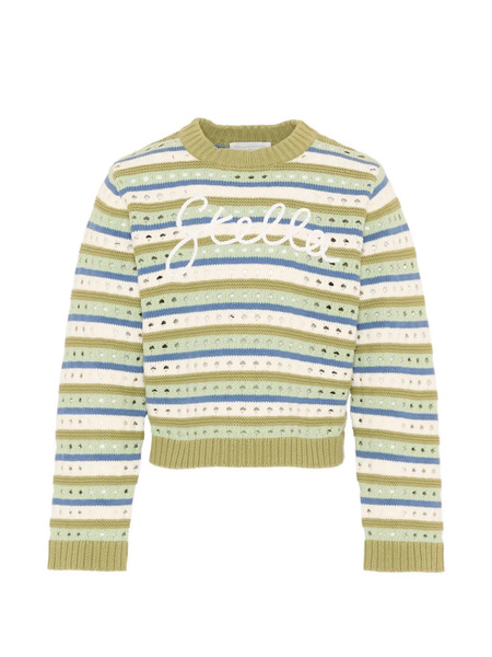  Stella Mccartney Kids Pull En Maille à Rayures - Vert 