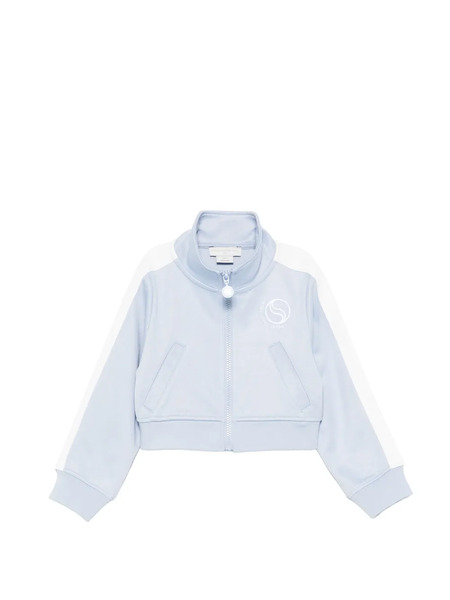  Stella Mccartney Kids Pull Zippé à Rayures - Bleu 