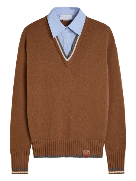  Stella Mccartney Pull Hybrid En Maille - Marron 