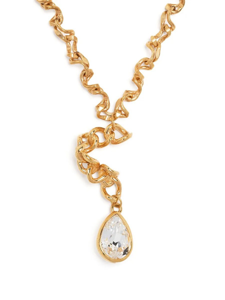  Sterling King Collier Torsadé à Pendentif Serti De Cristal 