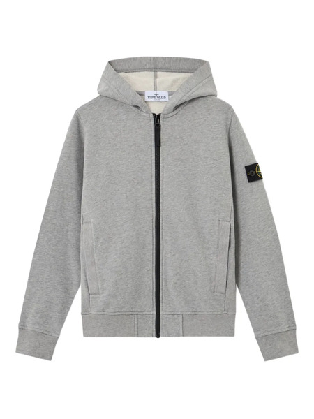  Stone Island Junior Hoodie à Fermeture Zippée - Gris 