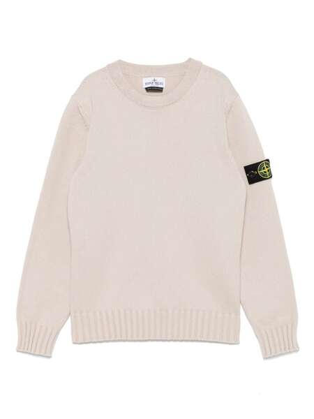  Stone Island Junior Sweat En Coton à Patch Compass - Tons Neutres 