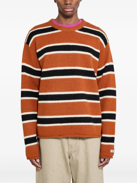  Stüssy Pull à Rayures - Orange 
