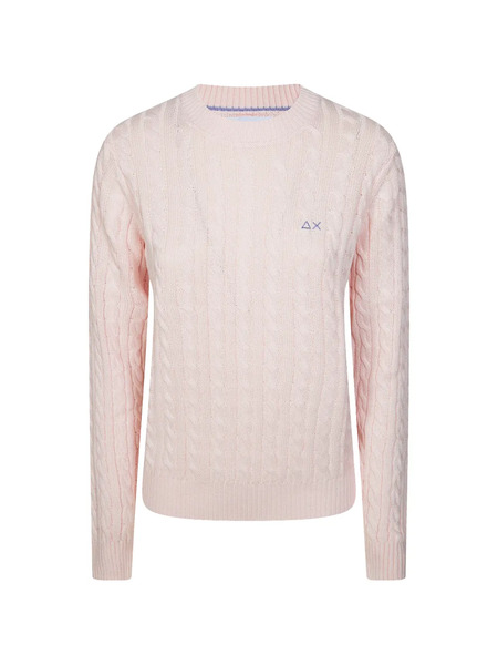  Sun68 Pull En Maille Torsadée - Rose 