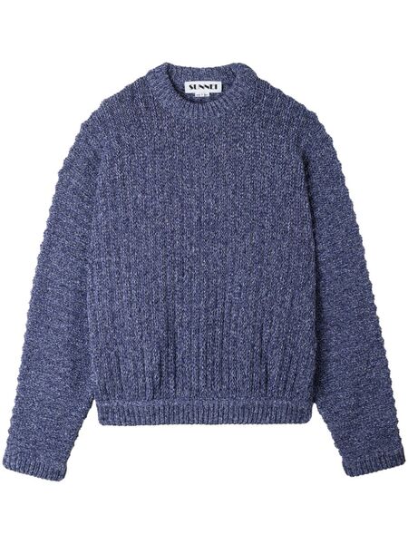  Sunnei Pull à Fini Brossé - Bleu 