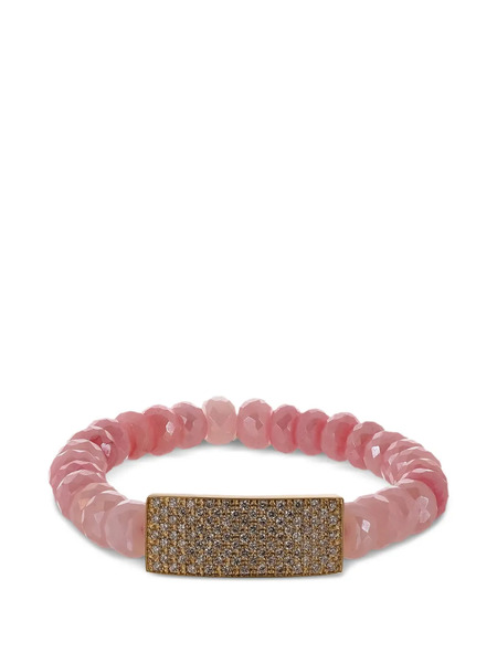  Sydney Evan Bracelet Id Bar Serti D'opale Et De Diamants - Or 