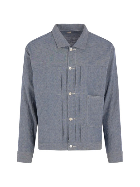  Taiga Takahashi Veste Plissée à Motif De Chevrons - Bleu 