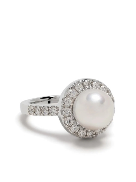  Tasaki Bague En Or Blanc 18ct Sertie De Diamant Et Perle D'akoya - Argent 