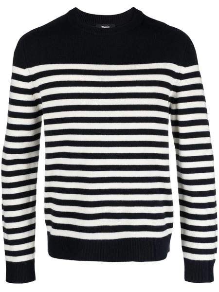  Theory Pull En Coton Latho à Rayures - Bleu 