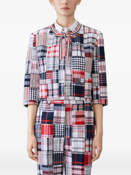  Thom Browne Cardigan à Design Patchwork - Bleu 