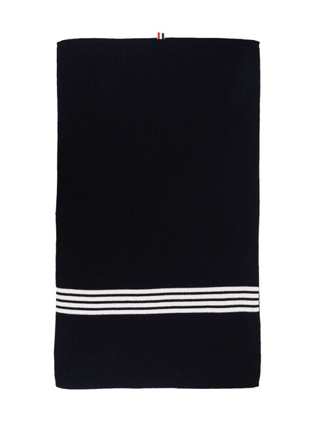 Thom Browne Kids Couverture En Maille Nervurée à Détail 4 Bandes - Bleu 