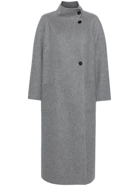  Thom Browne Manteau Long En Laine Mélangée - Gris 