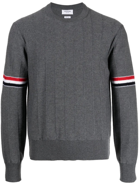  Thom Browne Pull à Bande Rwb - Gris 