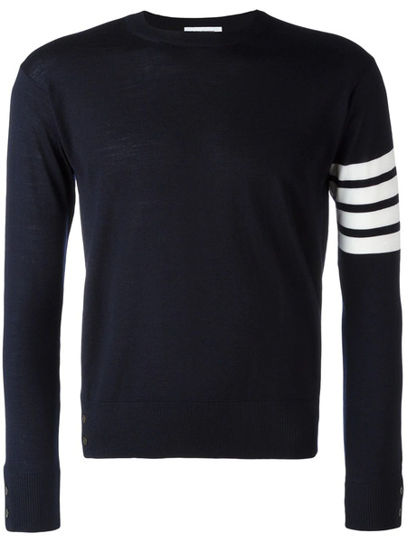  Thom Browne Pull à Rayures - Bleu 