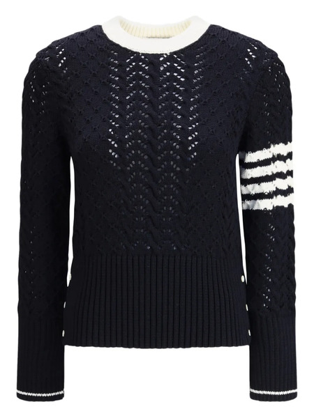  Thom Browne Pull En Maille Torsadée - Bleu 