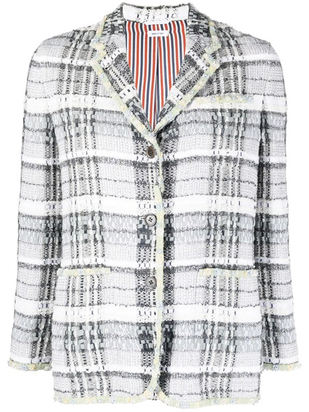  Thom Browne Veste Boutonnée En Tweed - Vert 