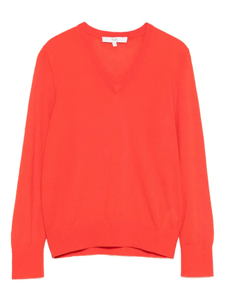  Tibi Pull à Col V - Rouge 
