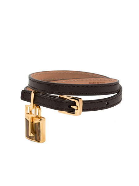  Tom Ford Bracelet à Pendentif Cadenas - Marron 