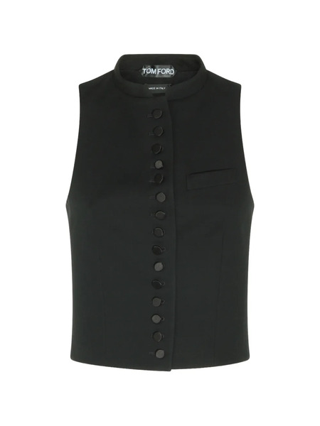  Tom Ford Button-up Wool Top - Noir 