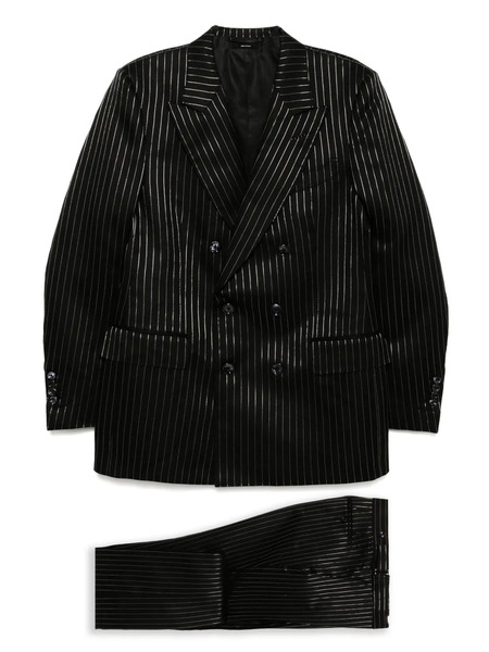  Tom Ford Costume Rayé à Boutonnière Croisée - Noir 