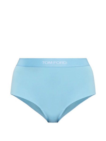  Tom Ford Culotte à Bande Logo - Bleu 
