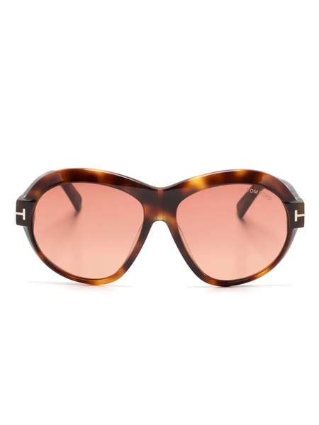  Tom Ford Eyewear Lunettes De Soleil Inger à Monture Oversize - Marron 