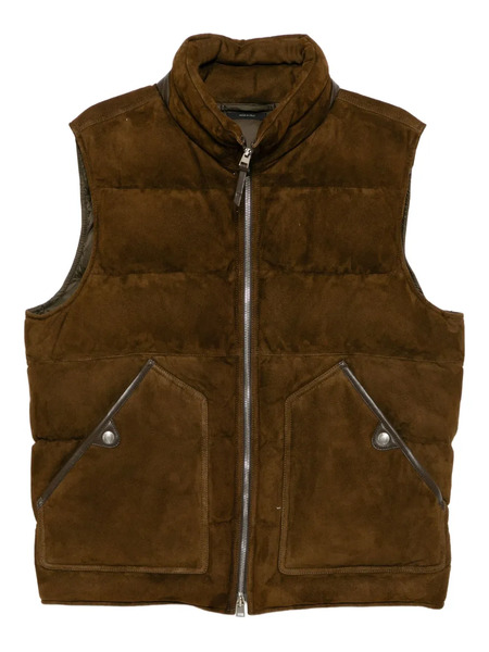 Tom Ford Gilet En Cuir - Marron 