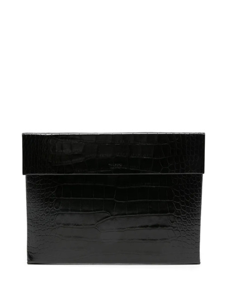  Tom Ford Portefeuille à Effet Peau De Crocodile - Noir 