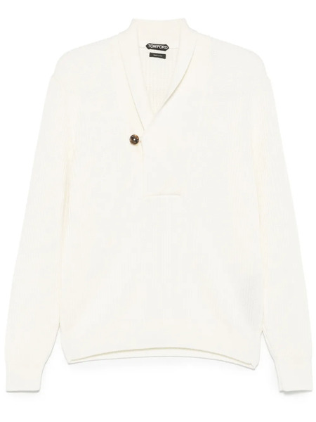  Tom Ford Pull à Col Châle - Blanc 