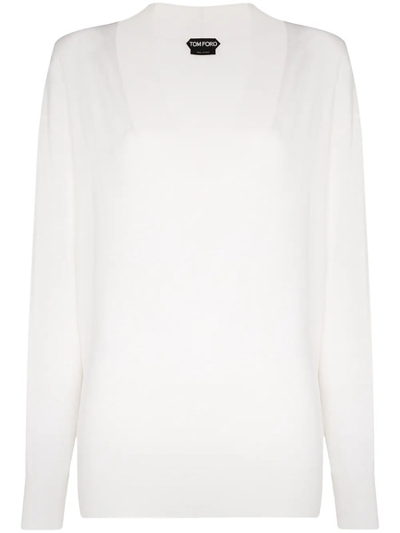  Tom Ford Pull à Col V - Blanc 
