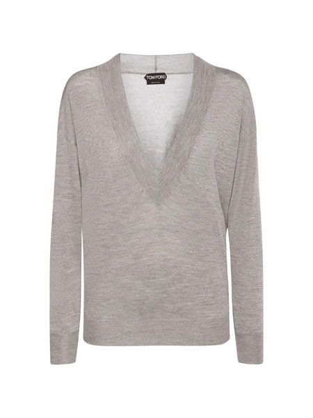  Tom Ford Pull à Col V - Gris 